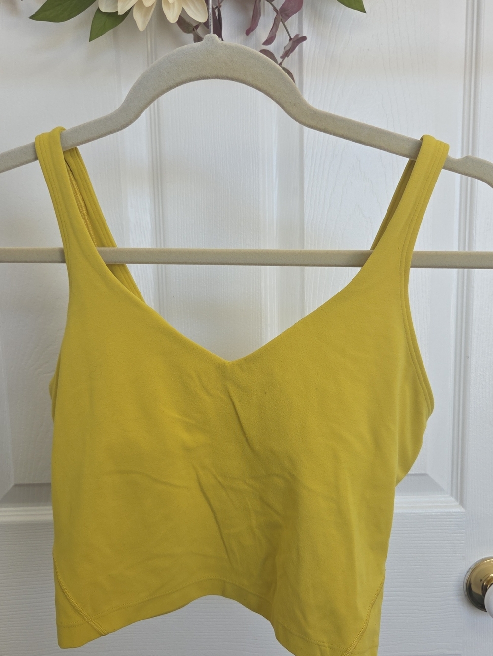 lululemon athletica Bright Yellow V-Neck Crop Tank Size 4